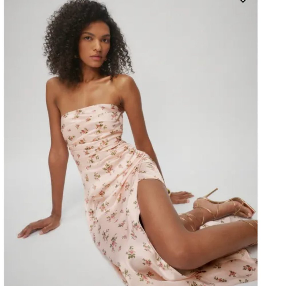 Stunning Reformation Pink Barrow Silk Dress